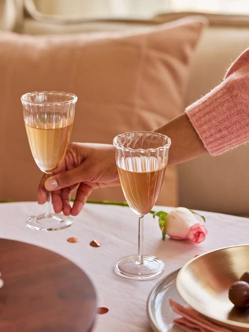 Fleck Kira Stemware Champagne Flutes In Transparent