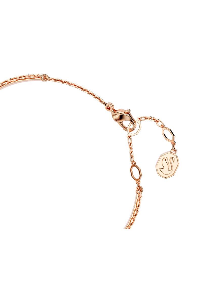 Swarovski Crystal Swan Charm Bangle Bracelet, Alternate, color, Black/ Rose Gold