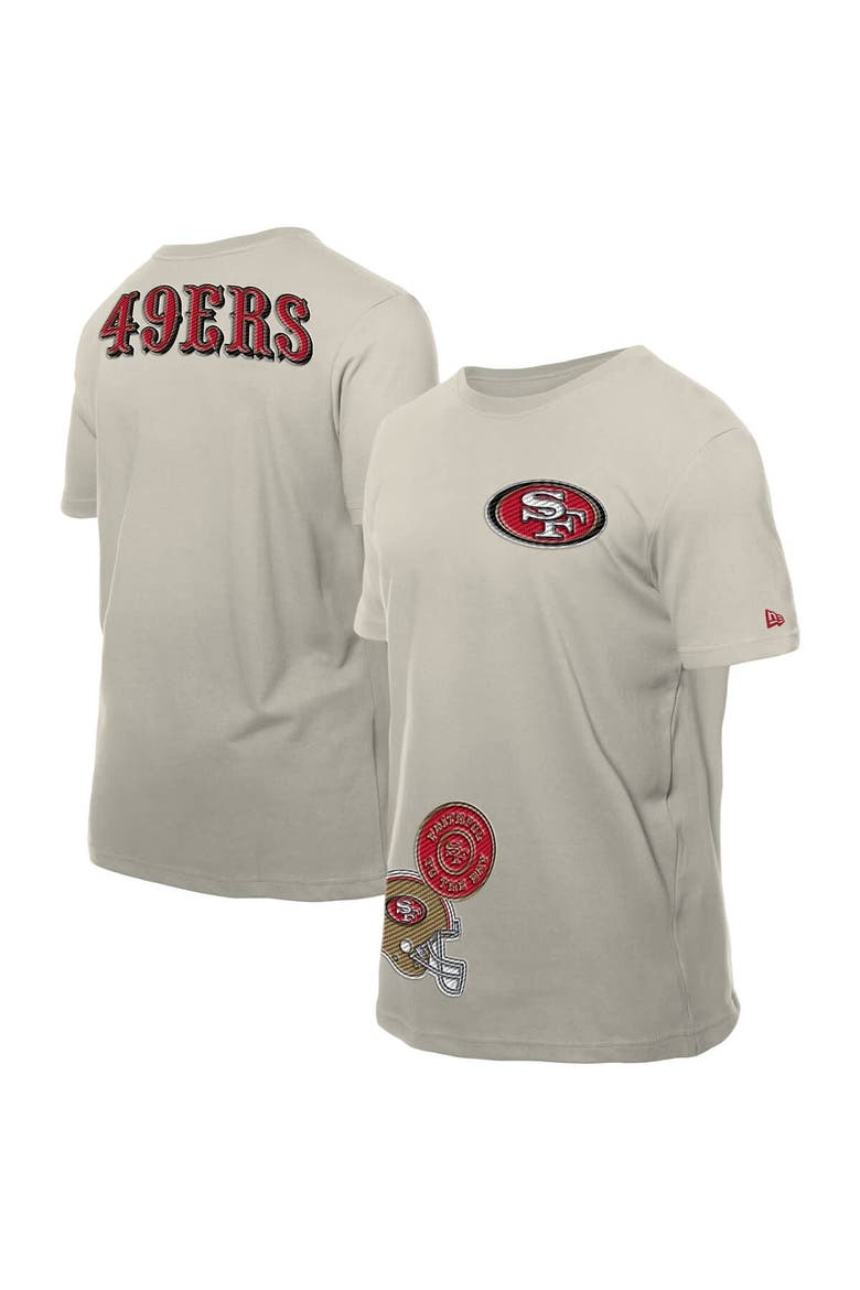 Men's New Era Light Beige San Francisco 49ers Multi Patch T-Shirt, Main, color, Light Beige
