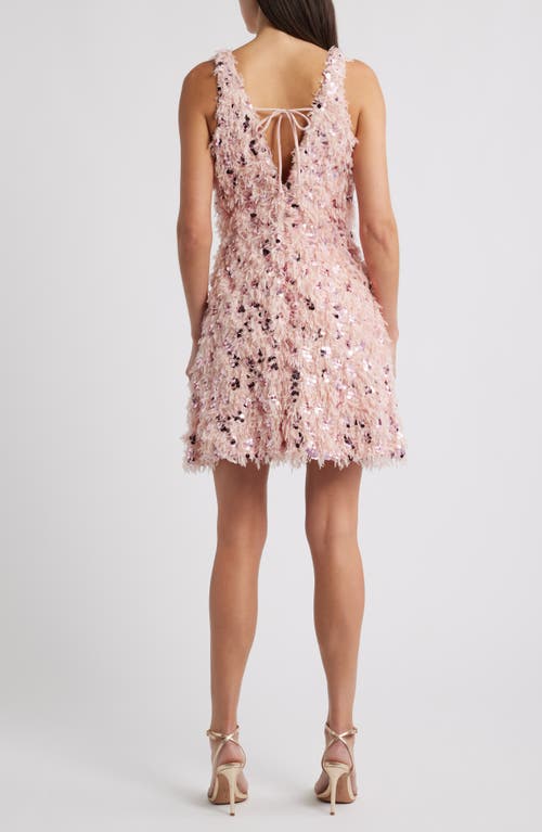 Layered With Love Sequin Feather Sleeveless Dress In Purple