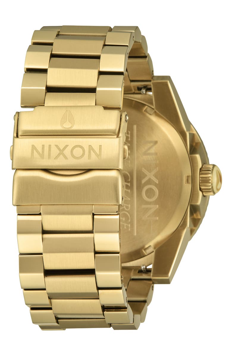Nixon Corporal Bracelet Watch, 48mm, Alternate, color, Gold / Turquoise / Gold
