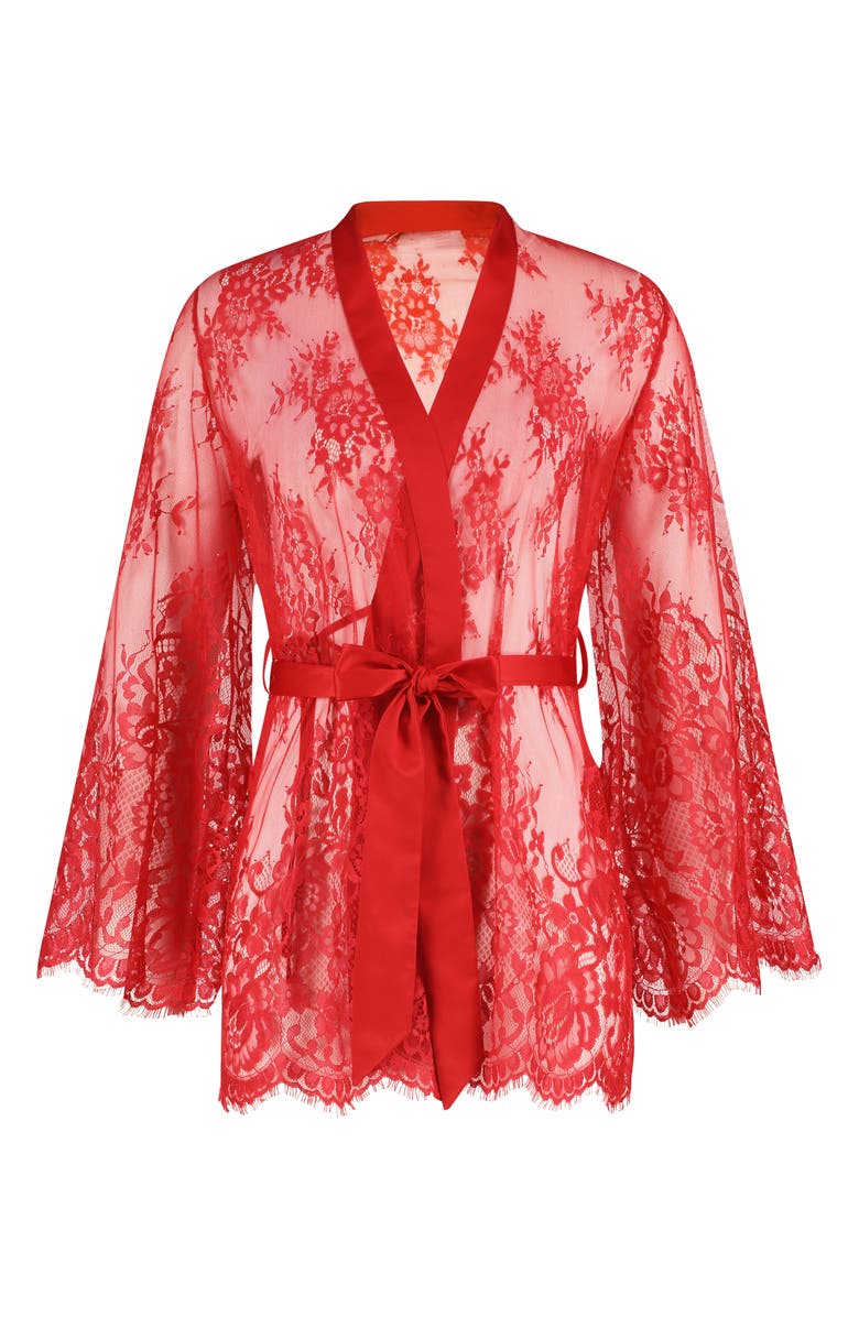 Hunkemöller Isabella Eyelash Lace Robe, Main, color, 