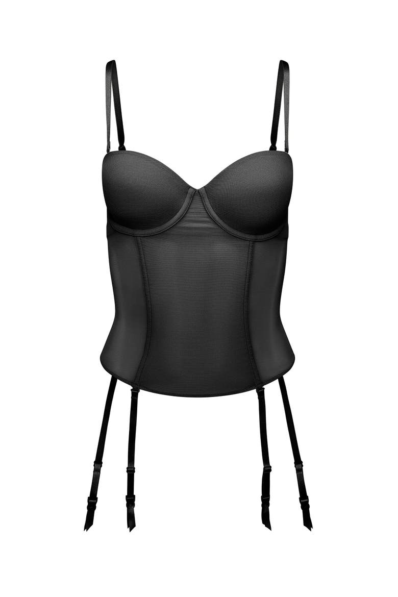 Bryce Contour Balconette Bustier, Alternate, color, Black