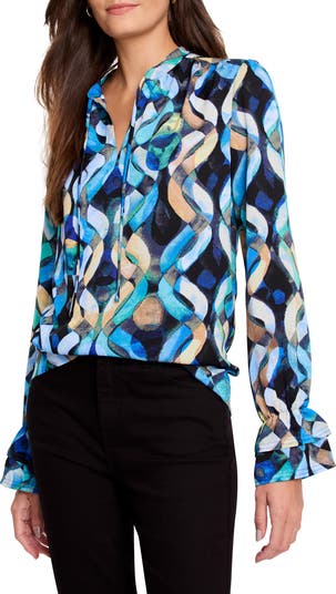 zoe tie tops NIC+ZOE Wave Links Tie Neck Top | Nordstrom