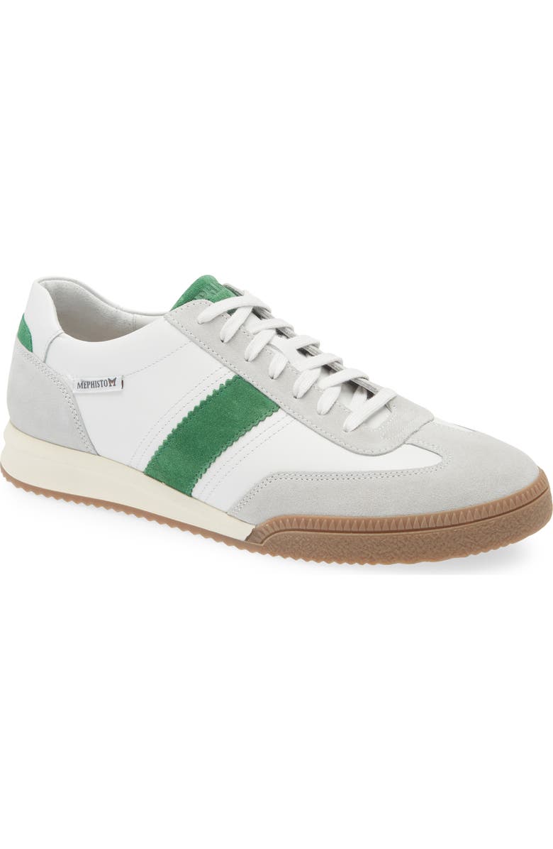 Mephisto Elyo Sneaker, Main, color, White/ Green/ Stone