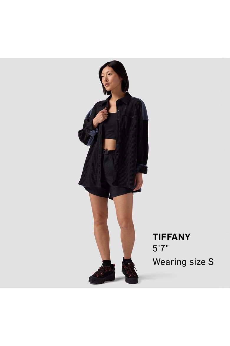 Waffle Button-Up - Women's, Alternate, color, Black