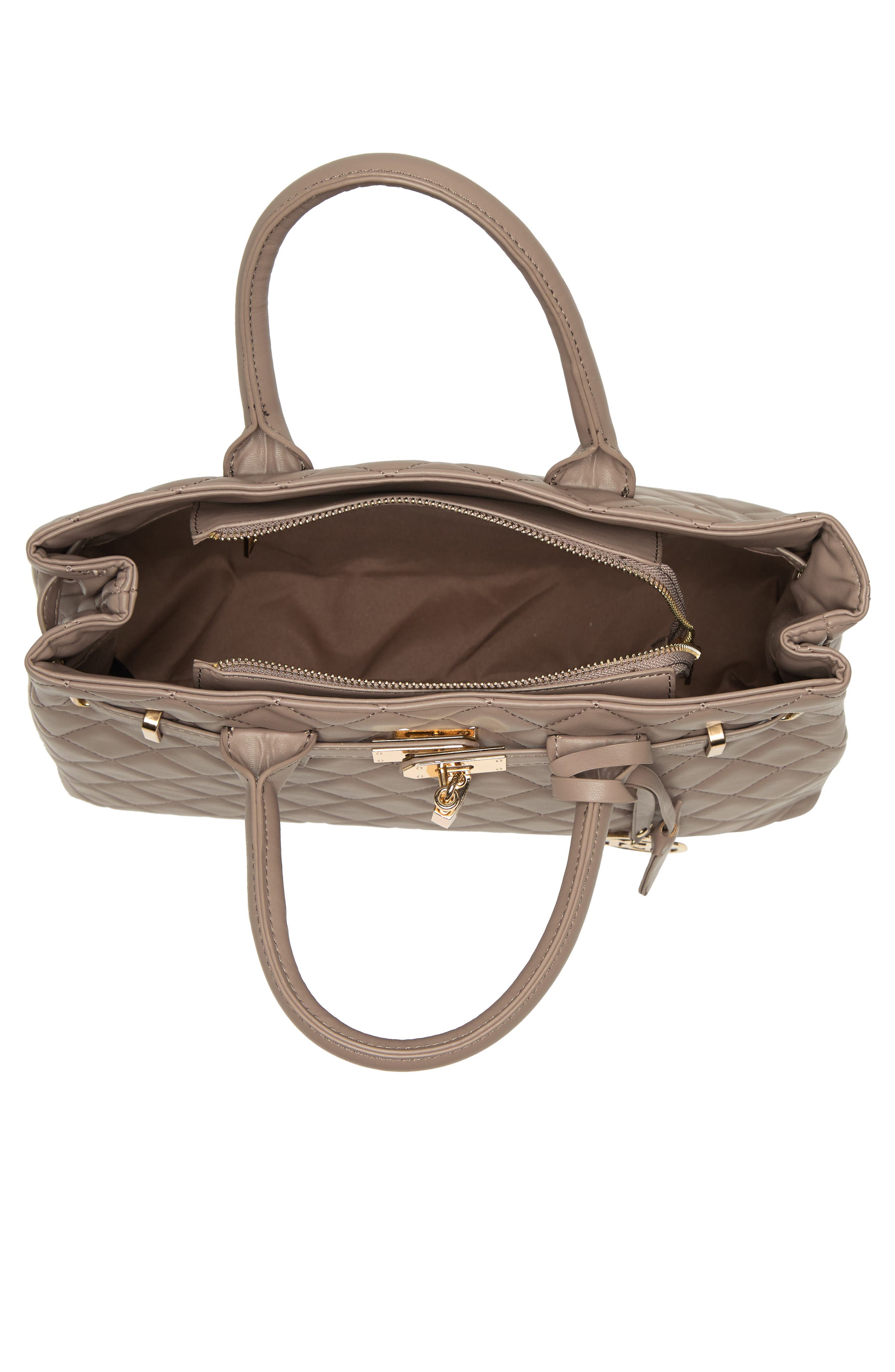 Badgley Mischka Collection Large Diamond Quilted Tote Bag, Alternate, color, Taupe