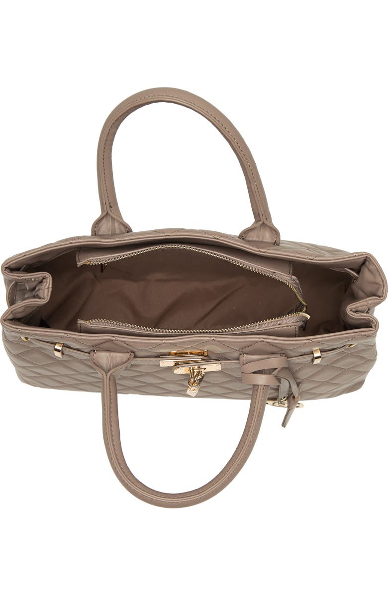 Badgley Mischka Collection Large Diamond Quilted Tote Bag, Alternate, color, Taupe