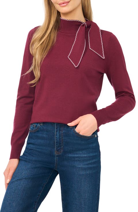 Scarf Tie Neck Sweater
