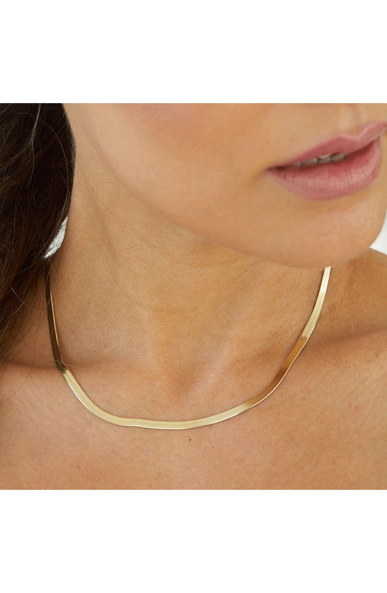 SAVVY CIE JEWELS Thin Herringbone Necklace, Alternate, color, 