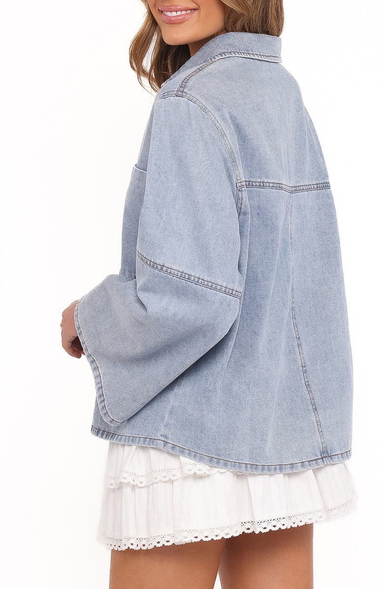 Petal & Pup Celestina Wide Sleeve Denim Popover Top, Alternate, color, Light Wash