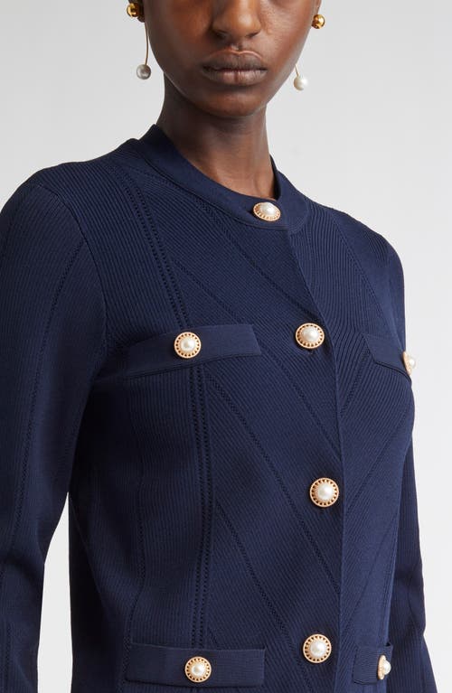 St John St. John Collection Moving Ribs Pointelle Knit Jacket