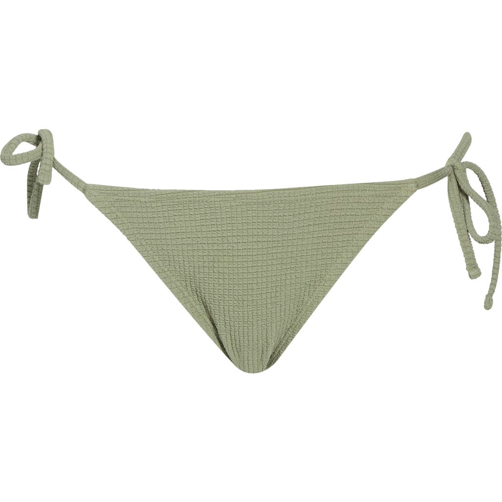 Roxy Essaouira High Leg Cheeky Bikini Bottoms In Oil Green