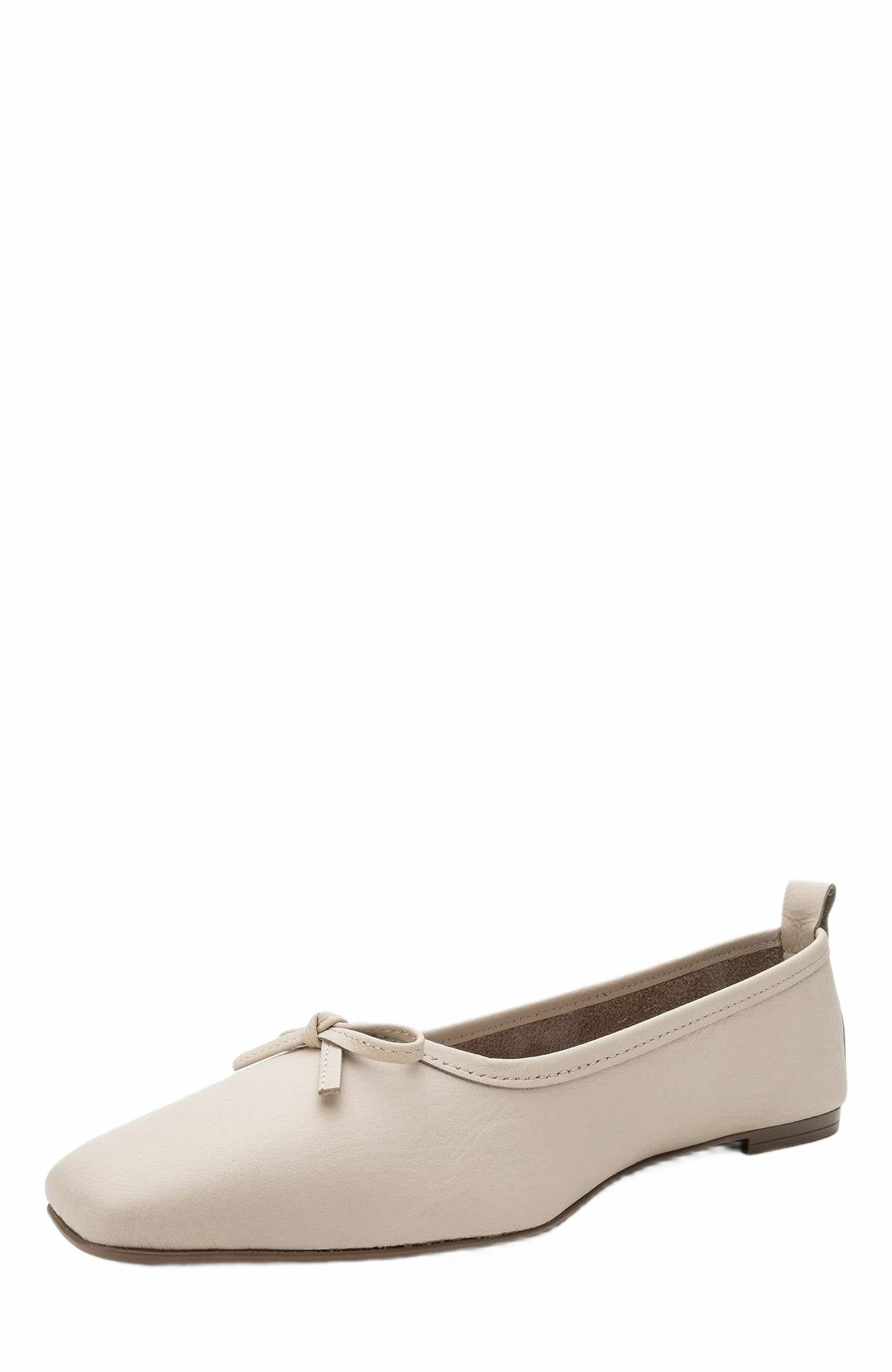 Sosa Leather Ballet Flat, Alternate, color, Light Beige Leather