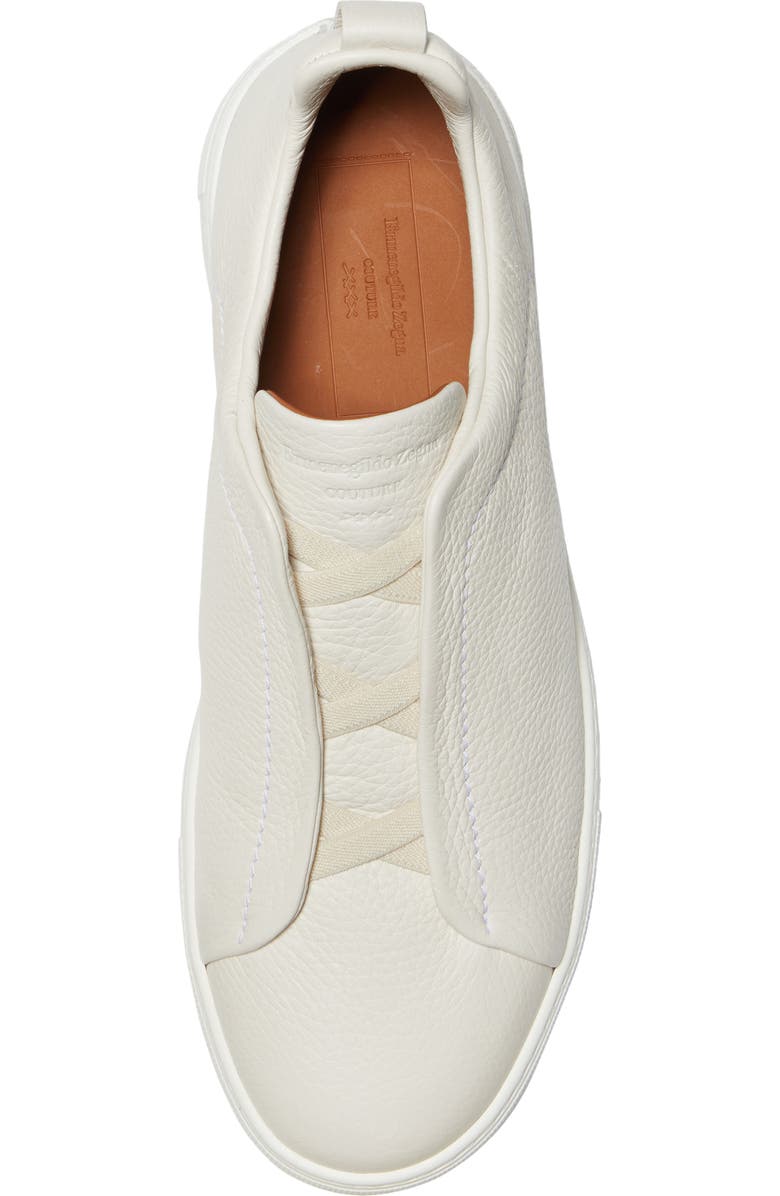 ZEGNA Triple Stitch Deerskin Leather Slip-On Sneaker, Alternate, color,