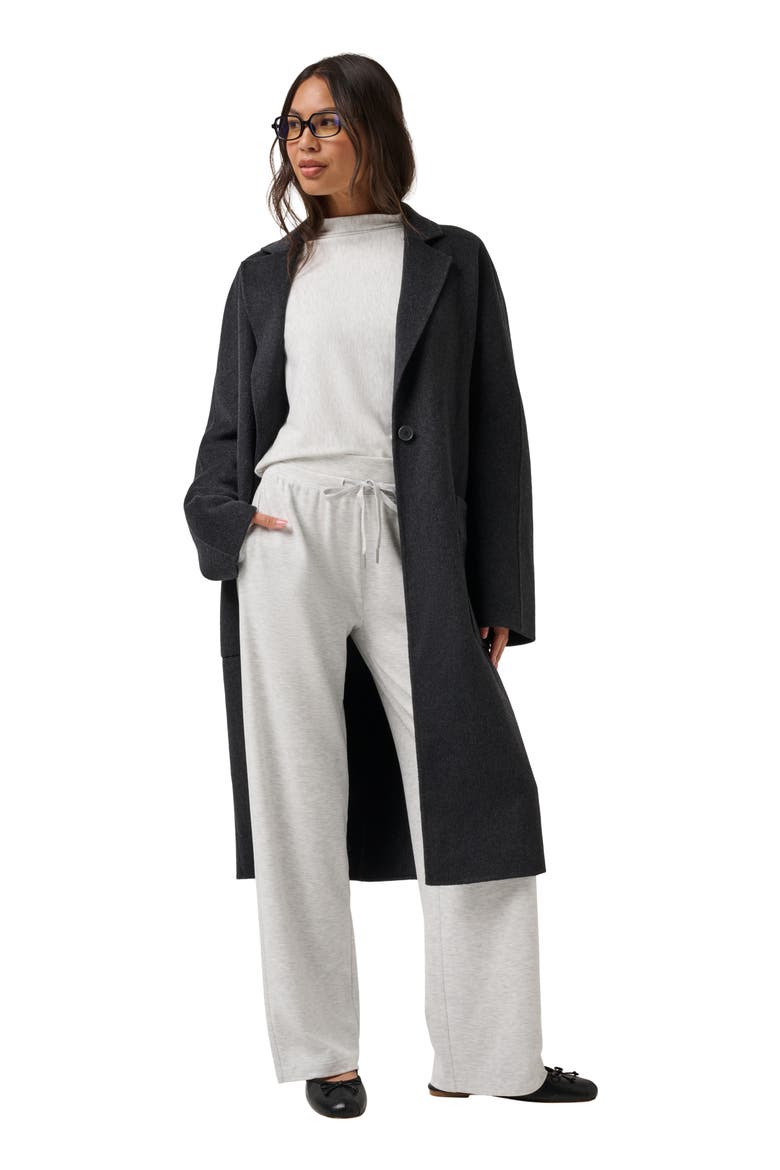 Cloud Sweater Straight Leg Pants, Alternate, color, HEATHER LIGHT GREY
