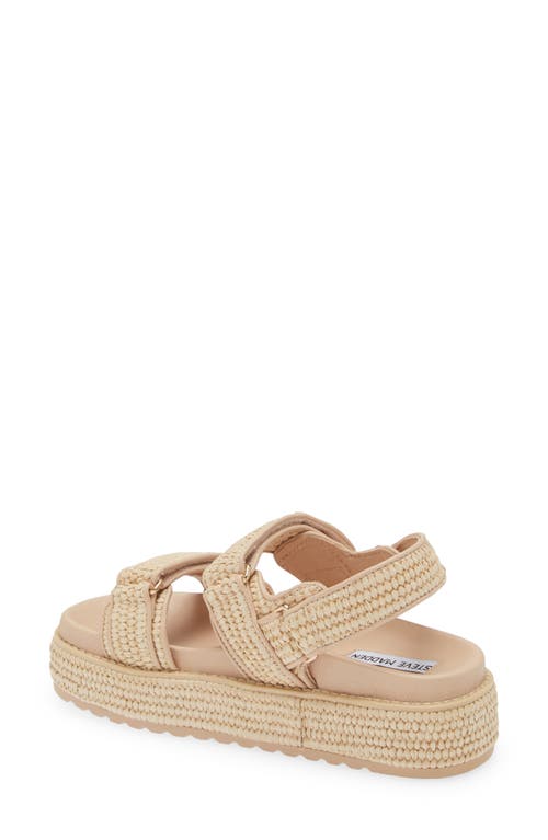 Steve Madden Bigmona Raffia Slingback Platform Sandal In Natural Raffia