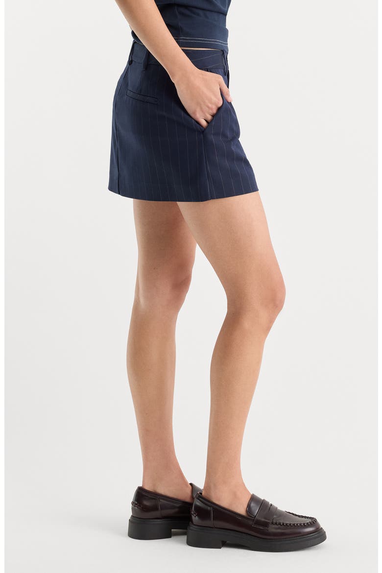 The Trouser Pinstripe Miniskirt, Alternate, color, NAVY PINSTRIPE