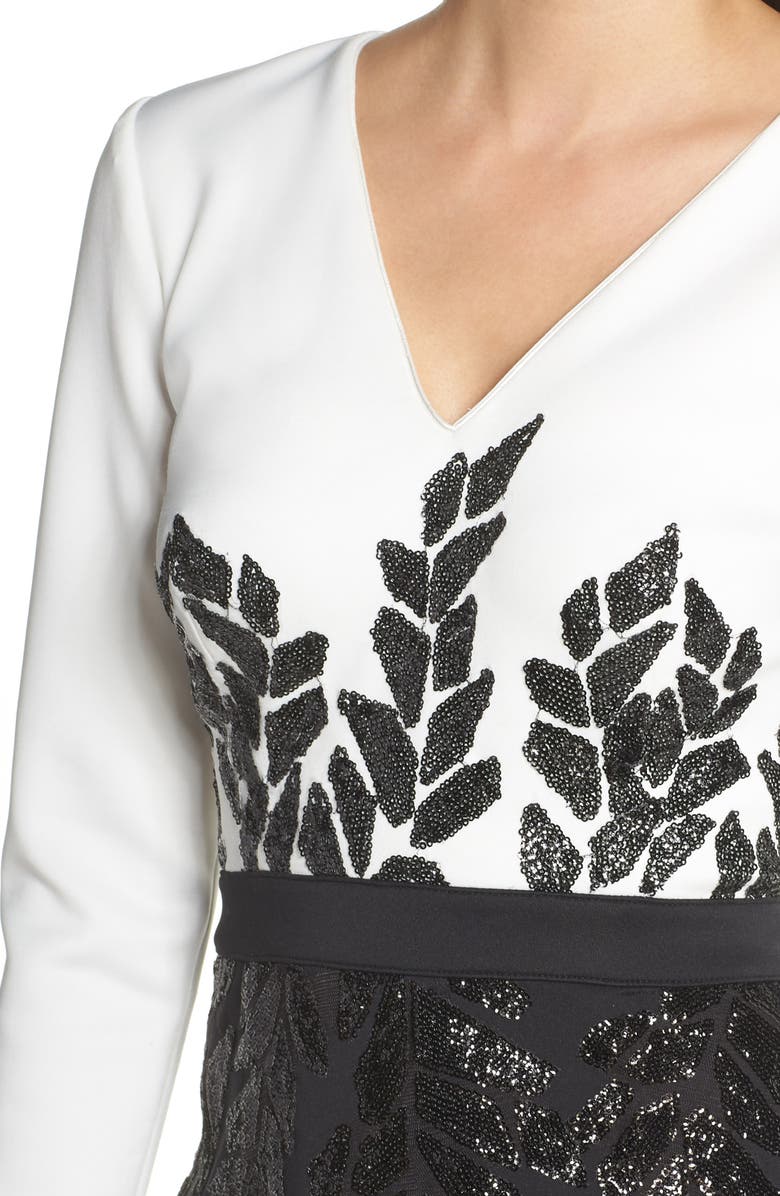 Tadashi Shoji Beaded Long Sleeve Cocktail Dress, Alternate, color,