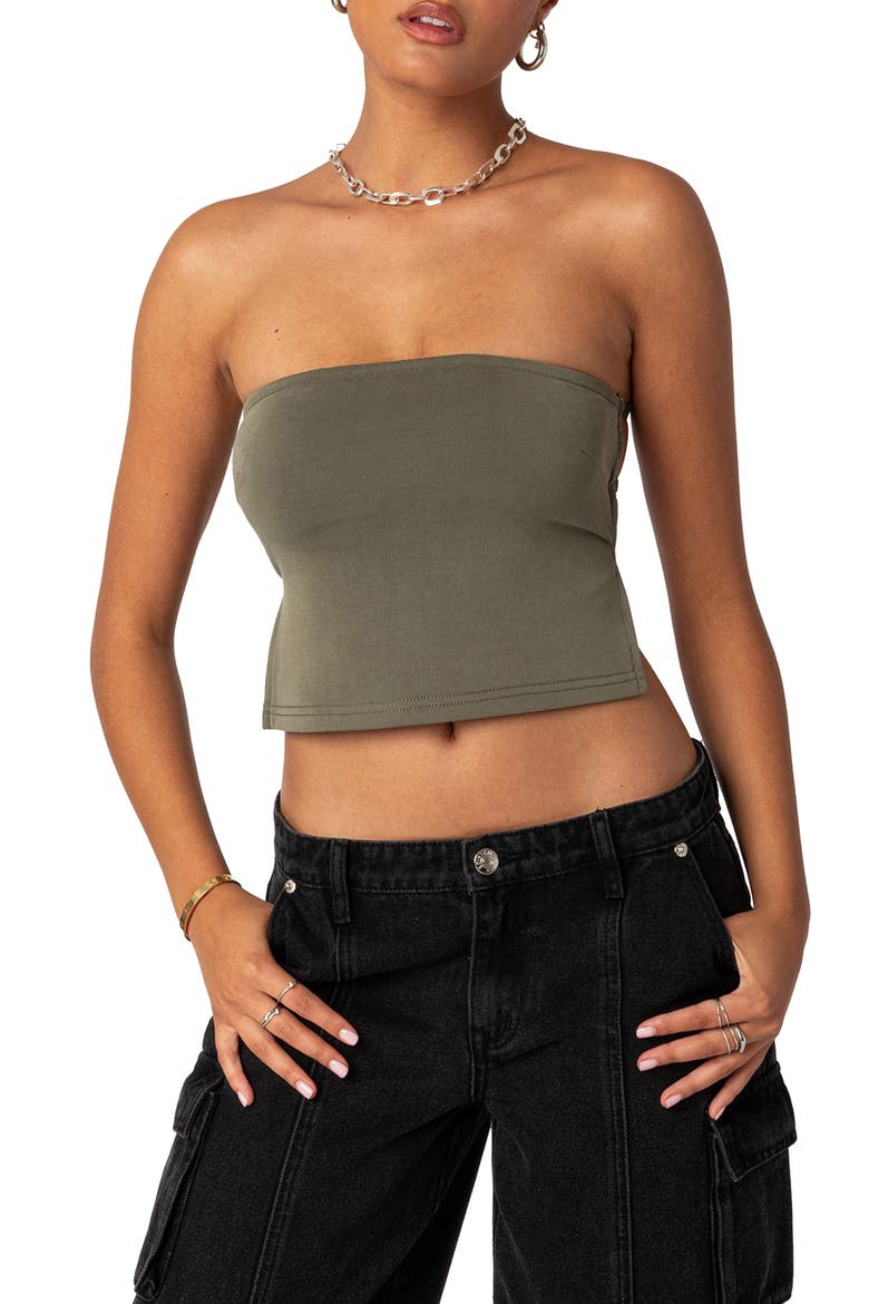 Tao Open Back Tube Top, Main, color, OLIVE