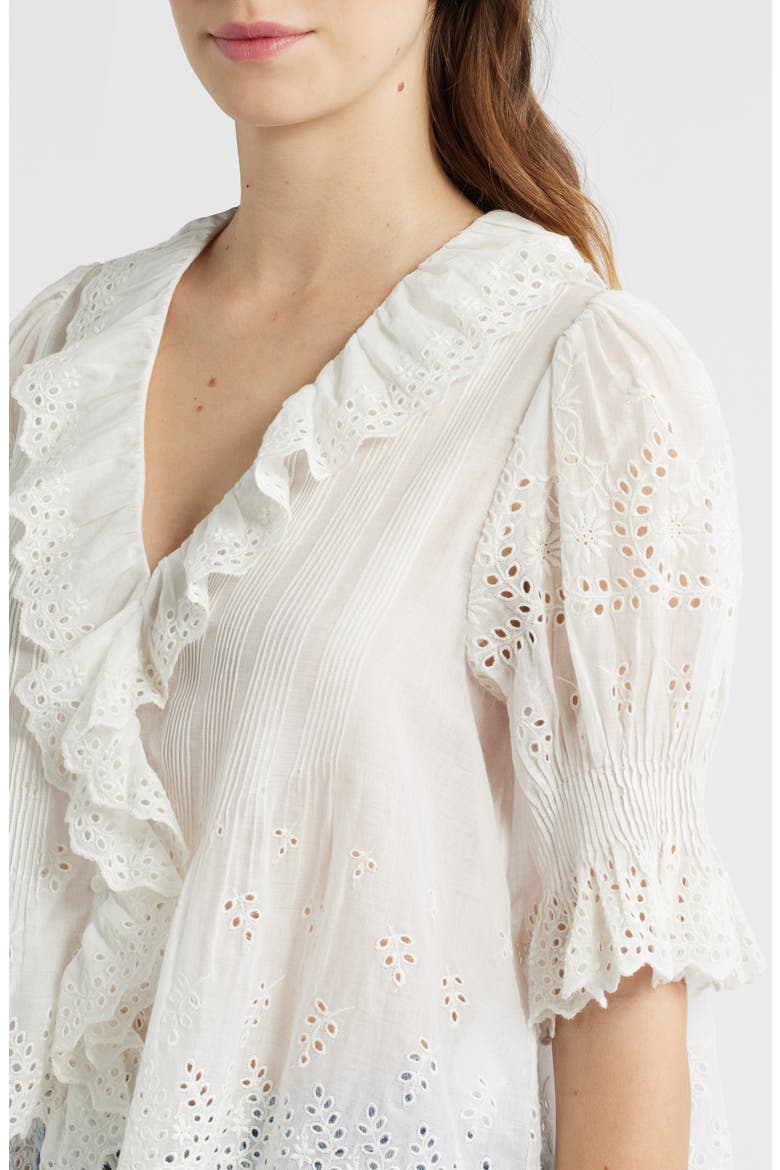 Henri Organic Cotton Voile Top, Alternate, color, SALT EYELET