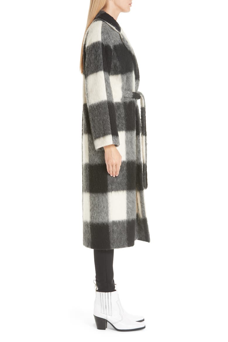 Pattern Wool Blend Coat, Alternate, color, EGRET 135