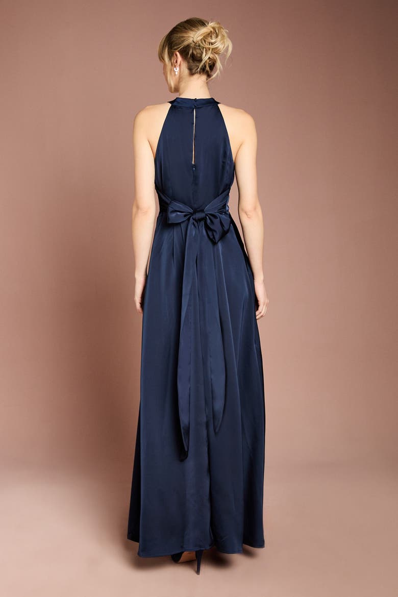 Honoured Twist Halterneck Maxi Dress, Alternate, color, Navy