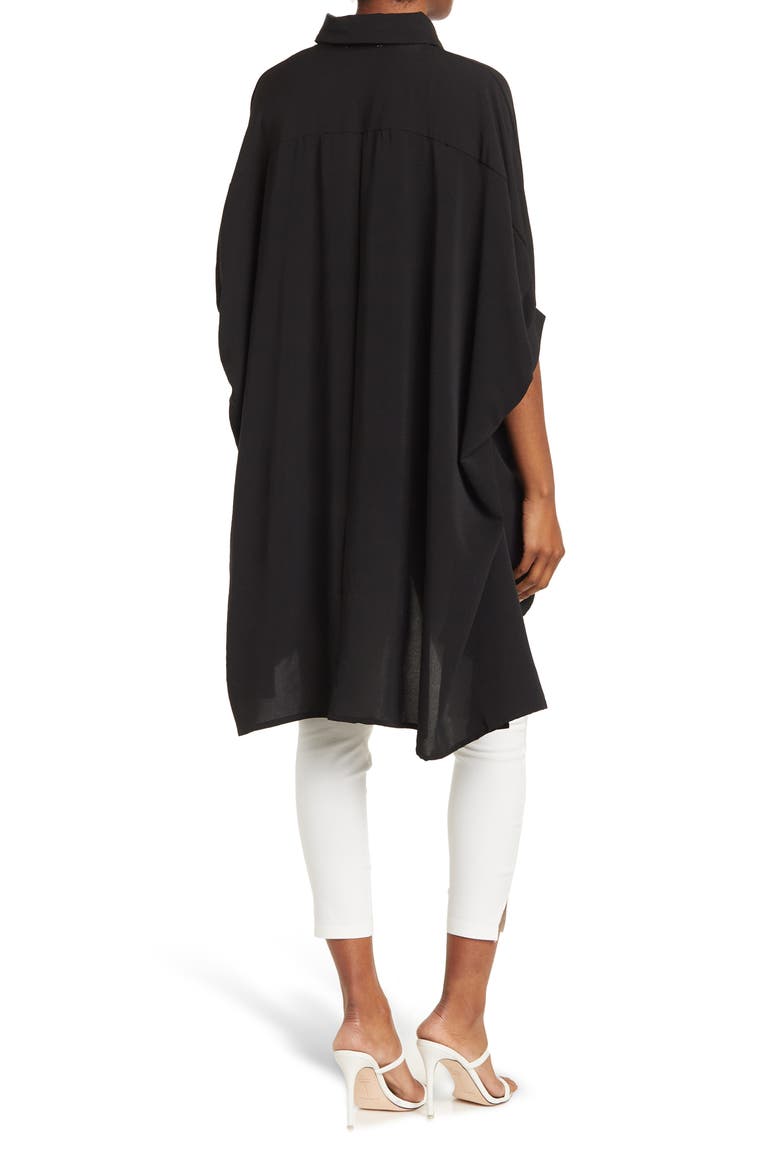 Oversized High/Low Blouse, Alternate, color, BLACK