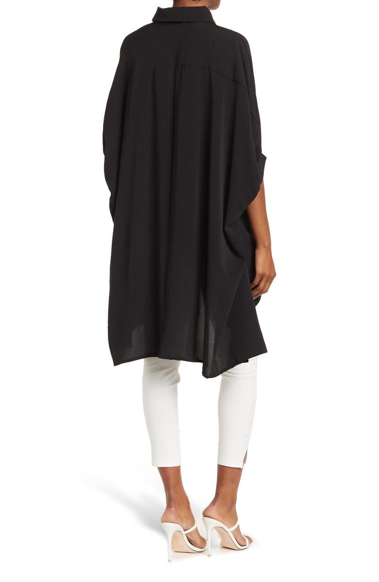 PATRIZIA LUCA Oversized High/Low Blouse, Alternate, color, Black