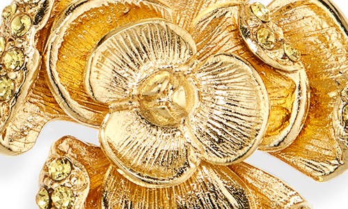 Oscar De La Renta Small Pavé Rose Earrings In Light Topaz