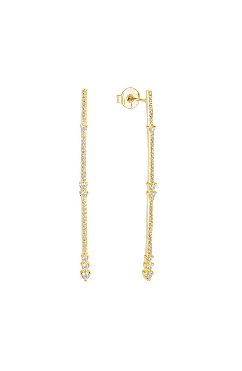 Untamed Petals Eternity Pave Linear Drop Earrings, Main, color, Gold