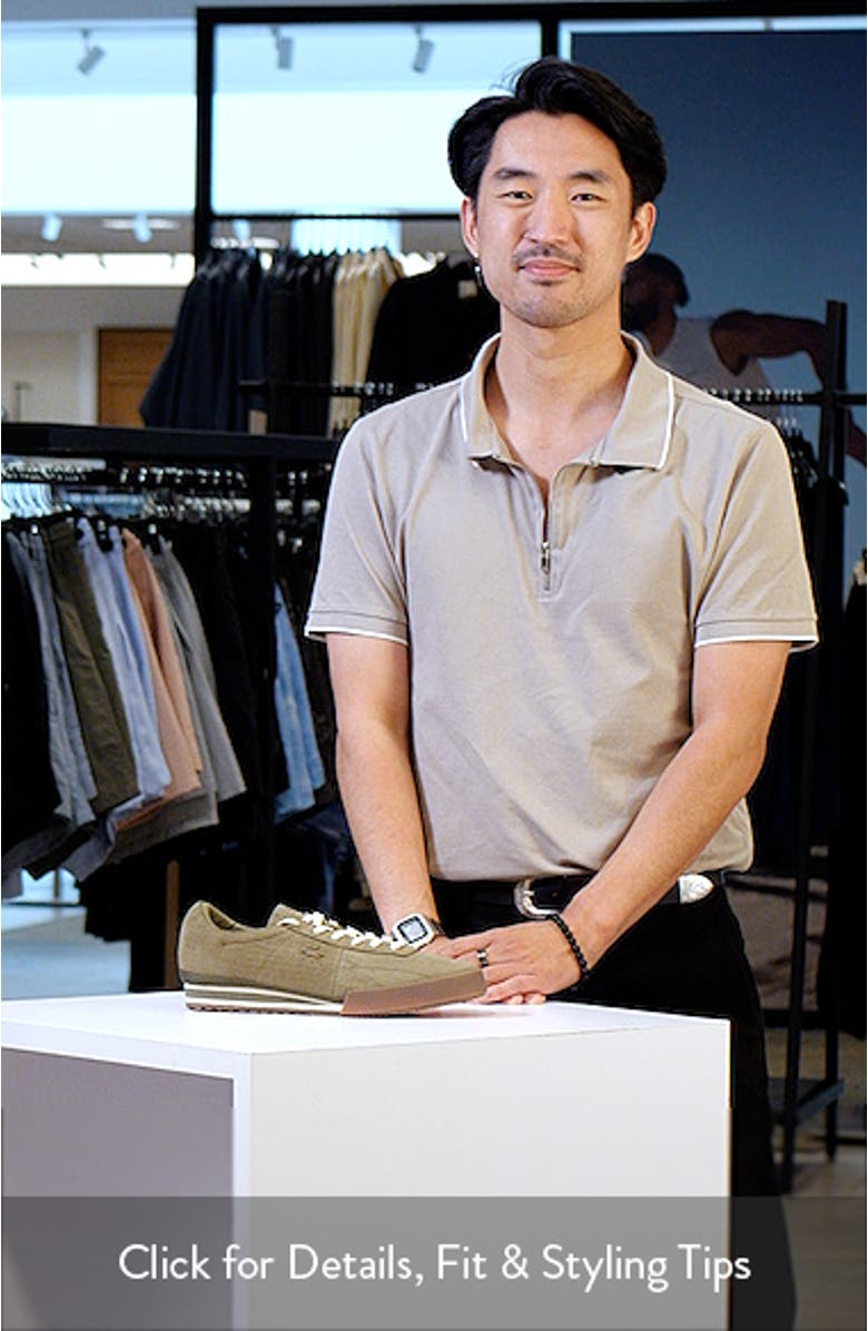 Aura Embossed Leather Low Top Sneaker, sales video thumbnail