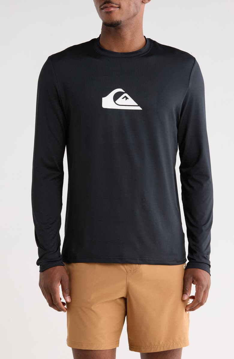 Quiksilver Comp Logo Graphic Rashguard, Main, color, Black