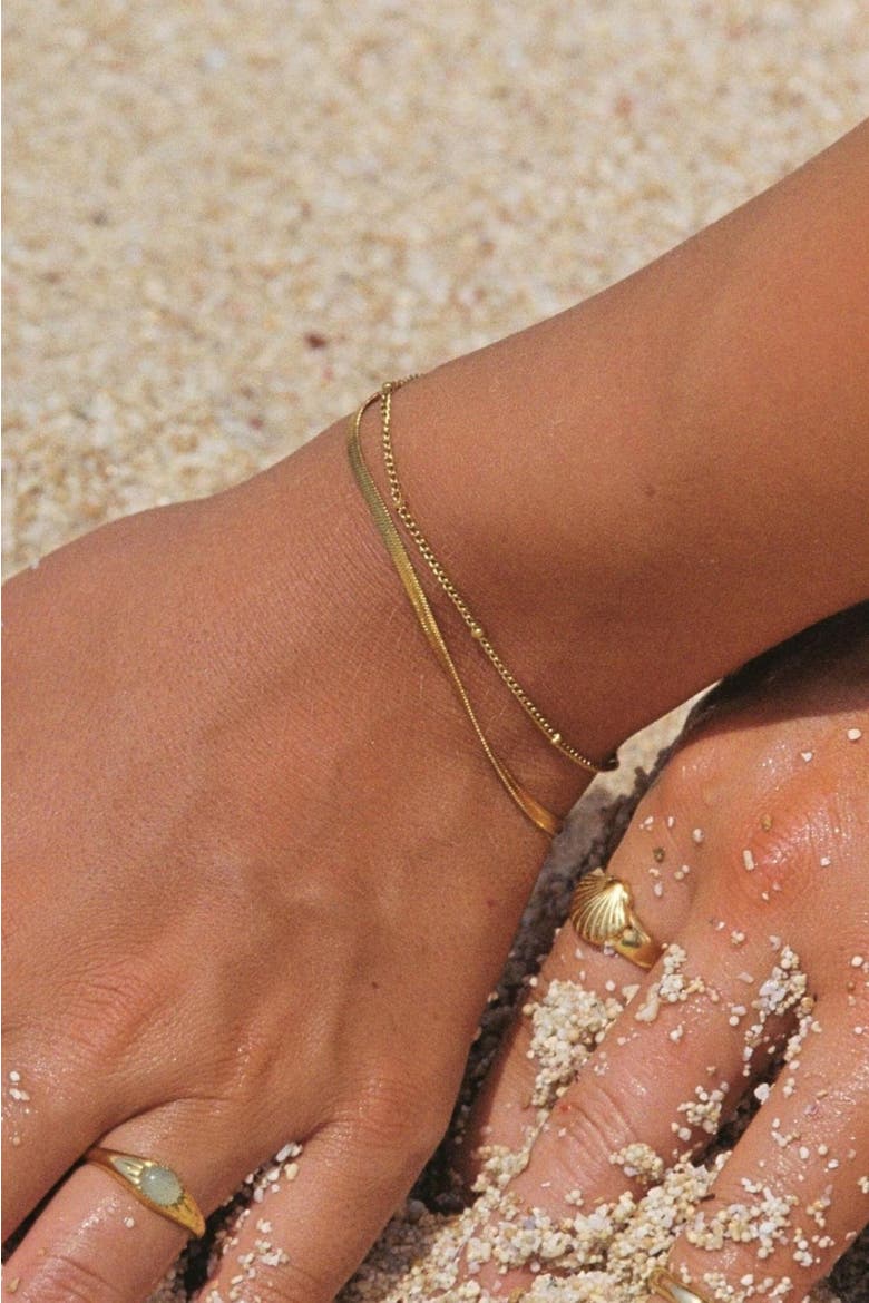 Everyday Layered Bracelet, Alternate, color, Gold