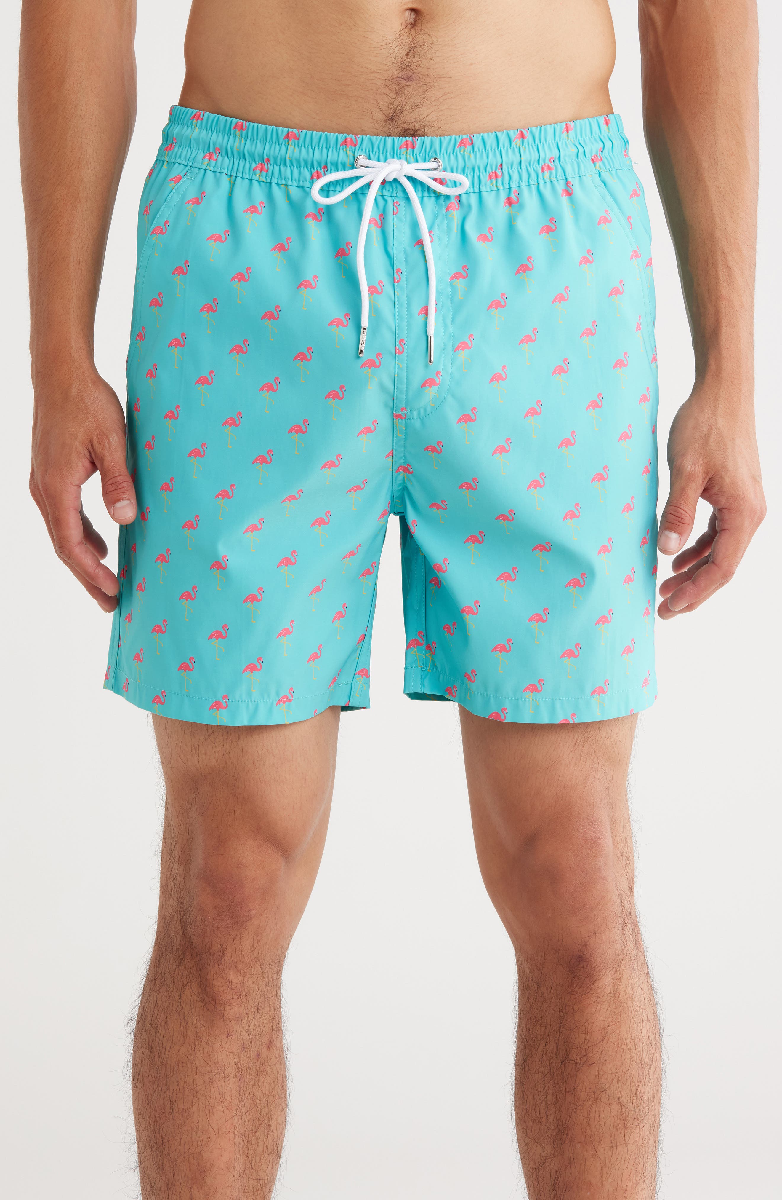 Public Art Flamingo Party Patterned Board Shorts