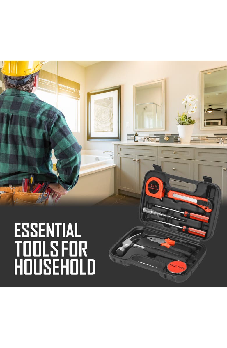 PURSONIC Home Project Power & Tool Set Electric Screwdriver, 9-Piece Handy Solutions Tool Set & 11-in-1 Multifunction Tool, Alternate, color, Black