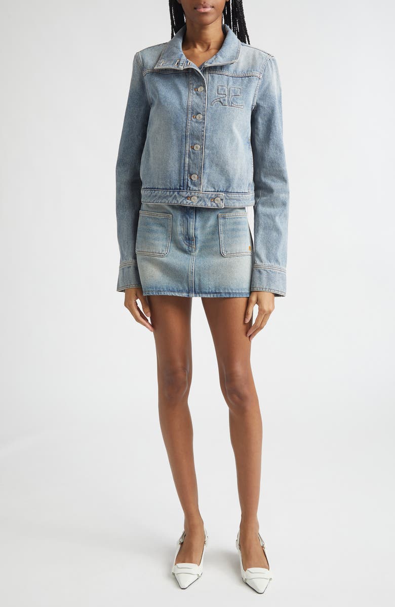 Courrèges Reedition Denim Jacket, Alternate, color, Denim Bleu Delave