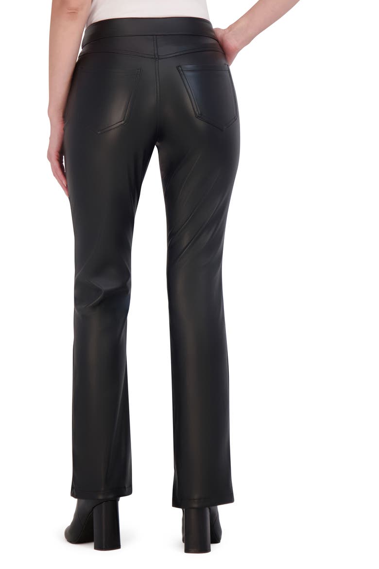 Faux Leather Bootcut Pants, Alternate, color, BLACK
