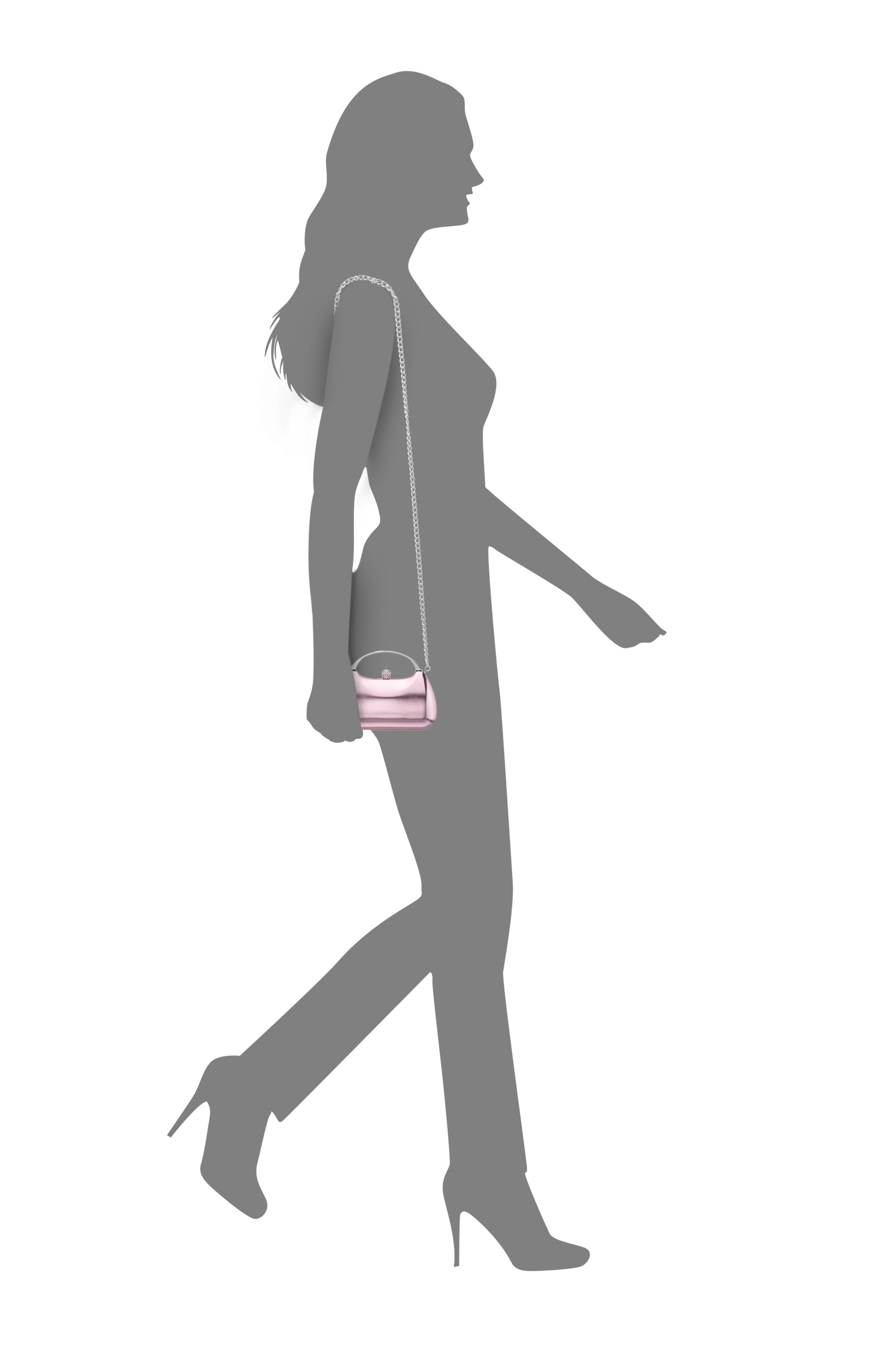 Minaudière Top Handle Bag, Alternate, color, ICY PINK