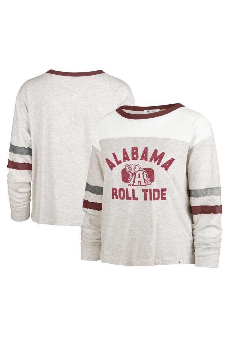 Women's '47 Oatmeal Alabama Crimson Tide All Class Lena Long Sleeve T-Shirt, Main, color, Oatmeal