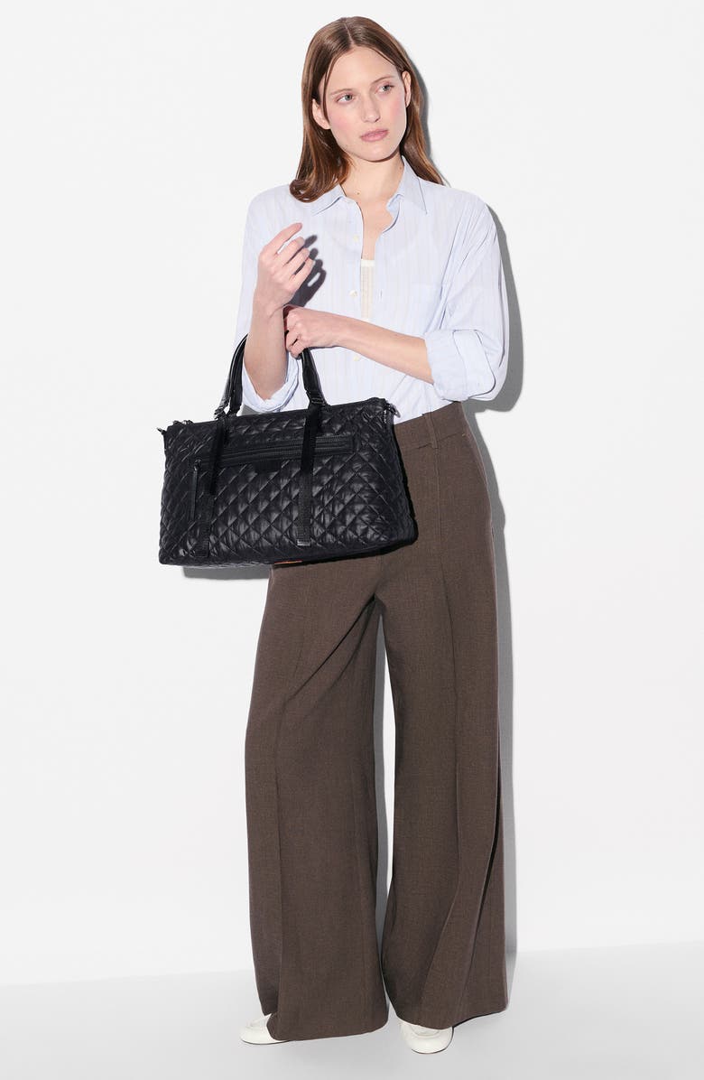 MZ Wallace Medium Park Quilted Nylon Satchel, Alternate, color, Black