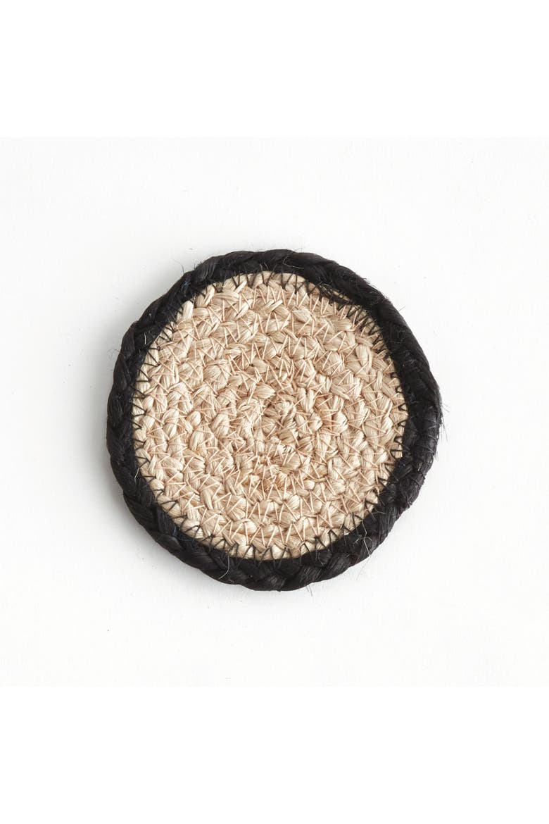 Jute Coaster Set, Alternate, color, Black