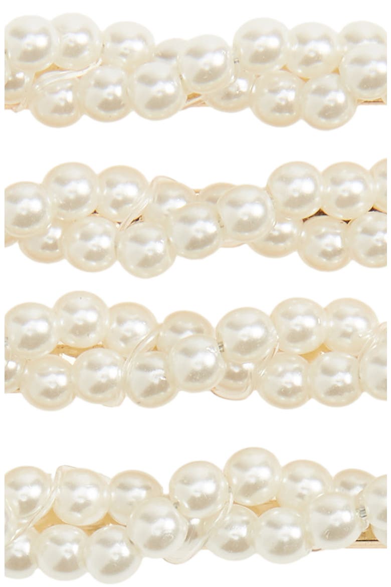 4-Pack Twist Imitation Pearl Bobby Pins, Alternate, color, PEARL