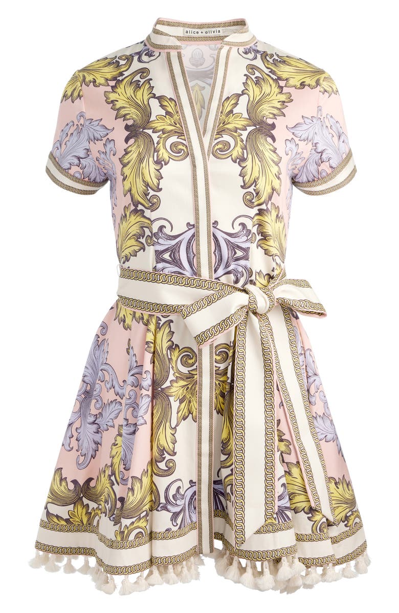 Alice + Olivia Lucy Belted Poplin Minidress, Alternate, color, Day Dreamer