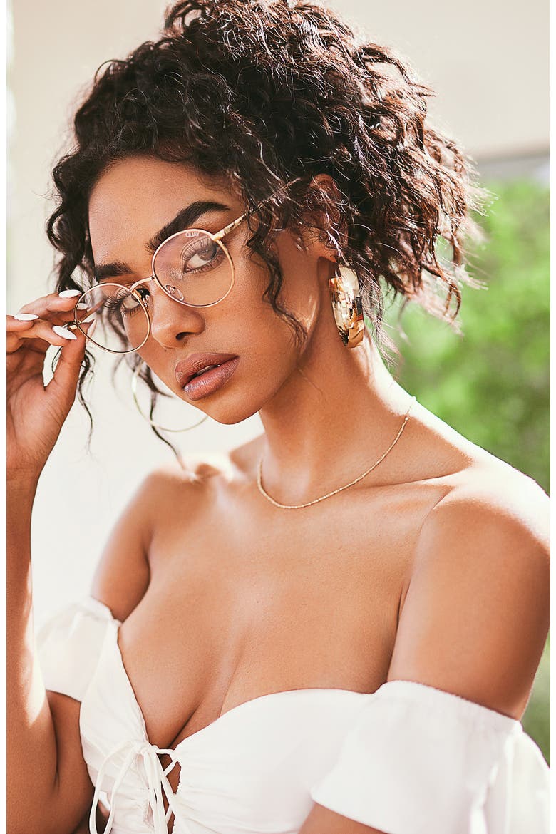 Australia I See You 51mm Round Fashion Glasses, Alternate, color, GOLD/ CLEAR