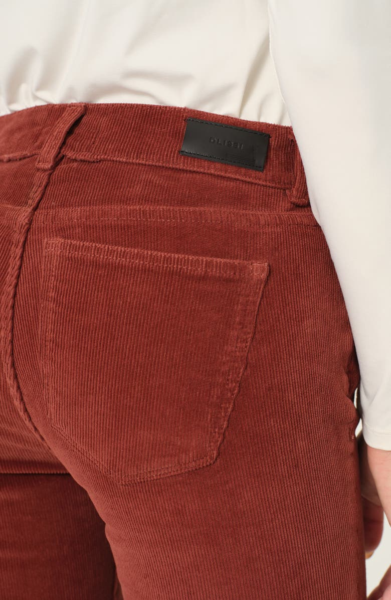 DL1961 Mara Straight Leg Mid Rise Instasculpt Corduroy Ankle Jeans, Alternate, color, Red Rock