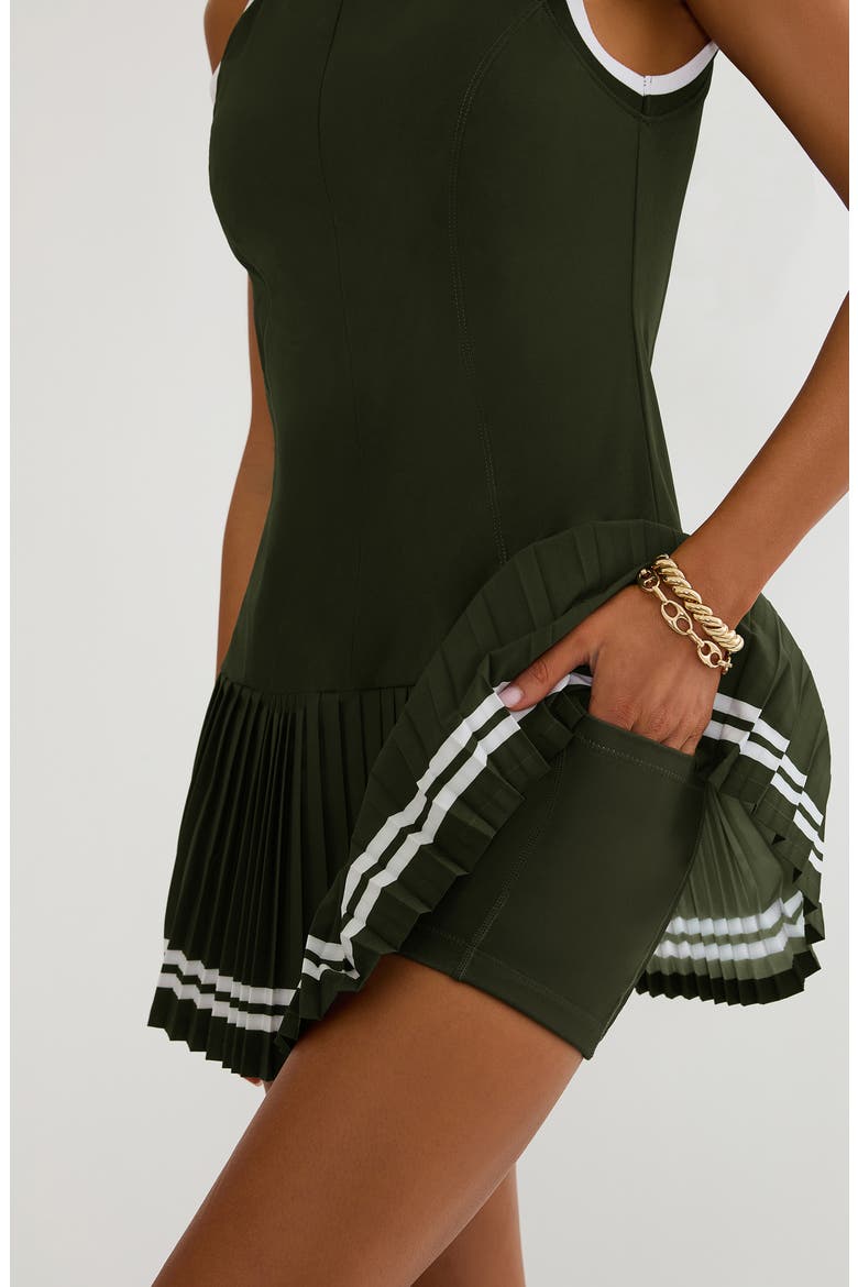 Bria Pleated Sleeveless Mini Dress, Alternate, color, SHADED SPRUCE