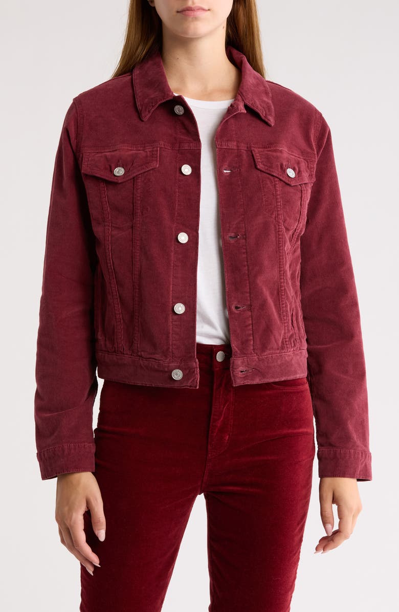 7 For All Mankind Corduroy Crop Trucker Jacket, Main, color, 