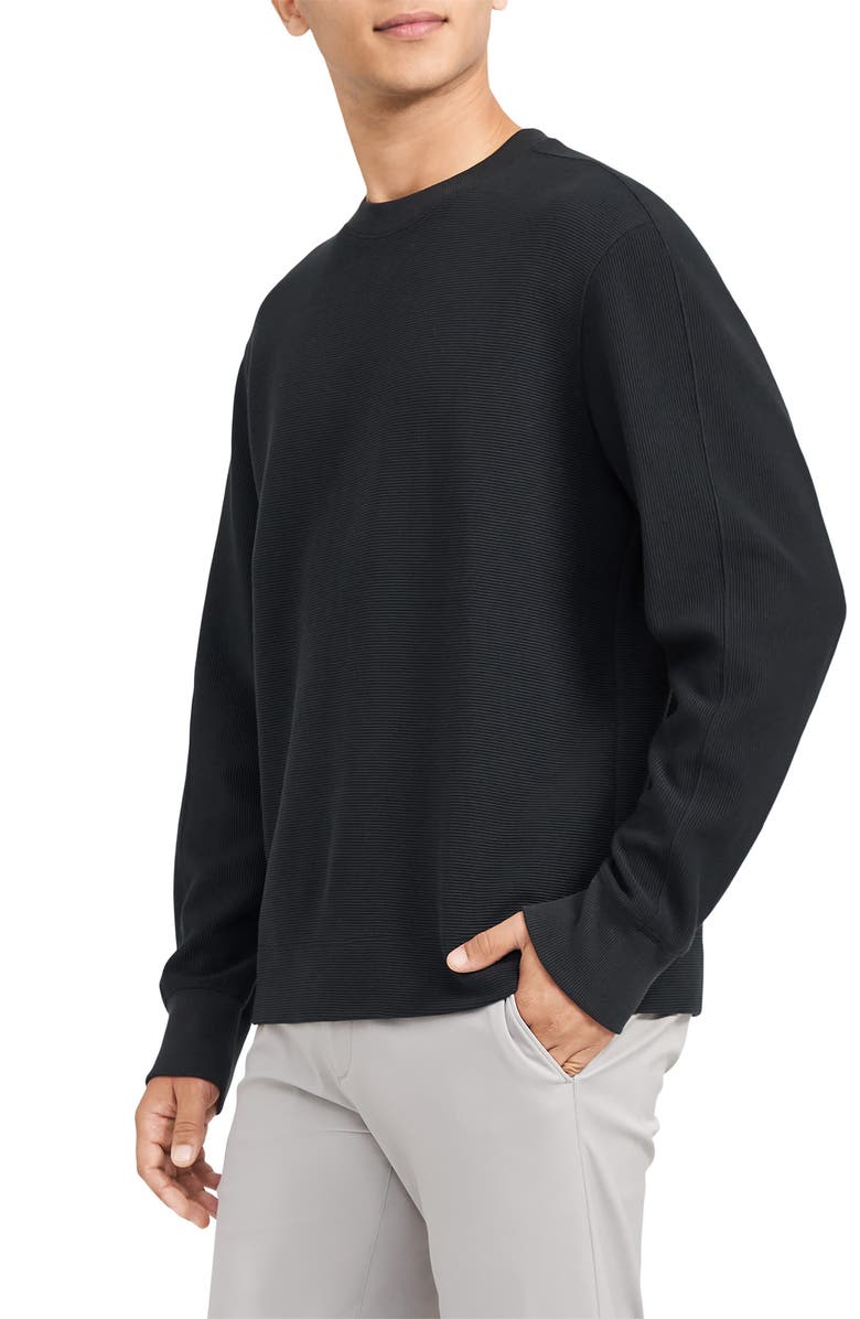 Theory Meir Crew Studio Ottoman Sweater, Alternate, color, Black