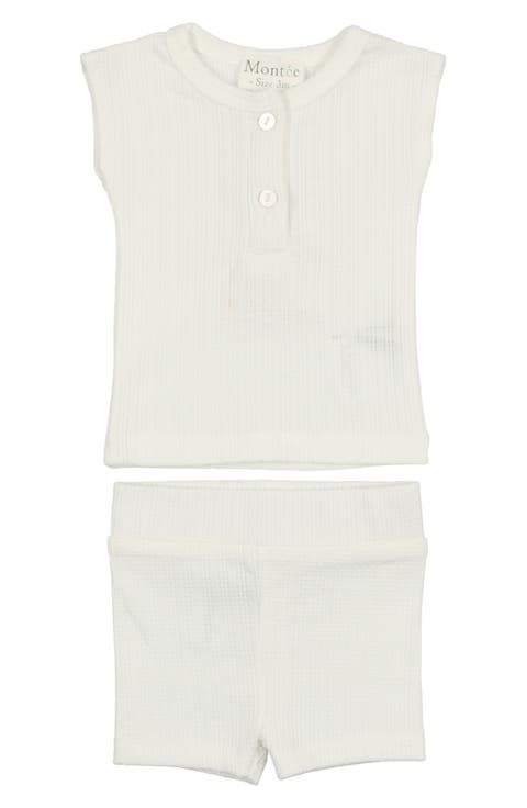 Rib Cotton Tank & Shorts Set (Baby)